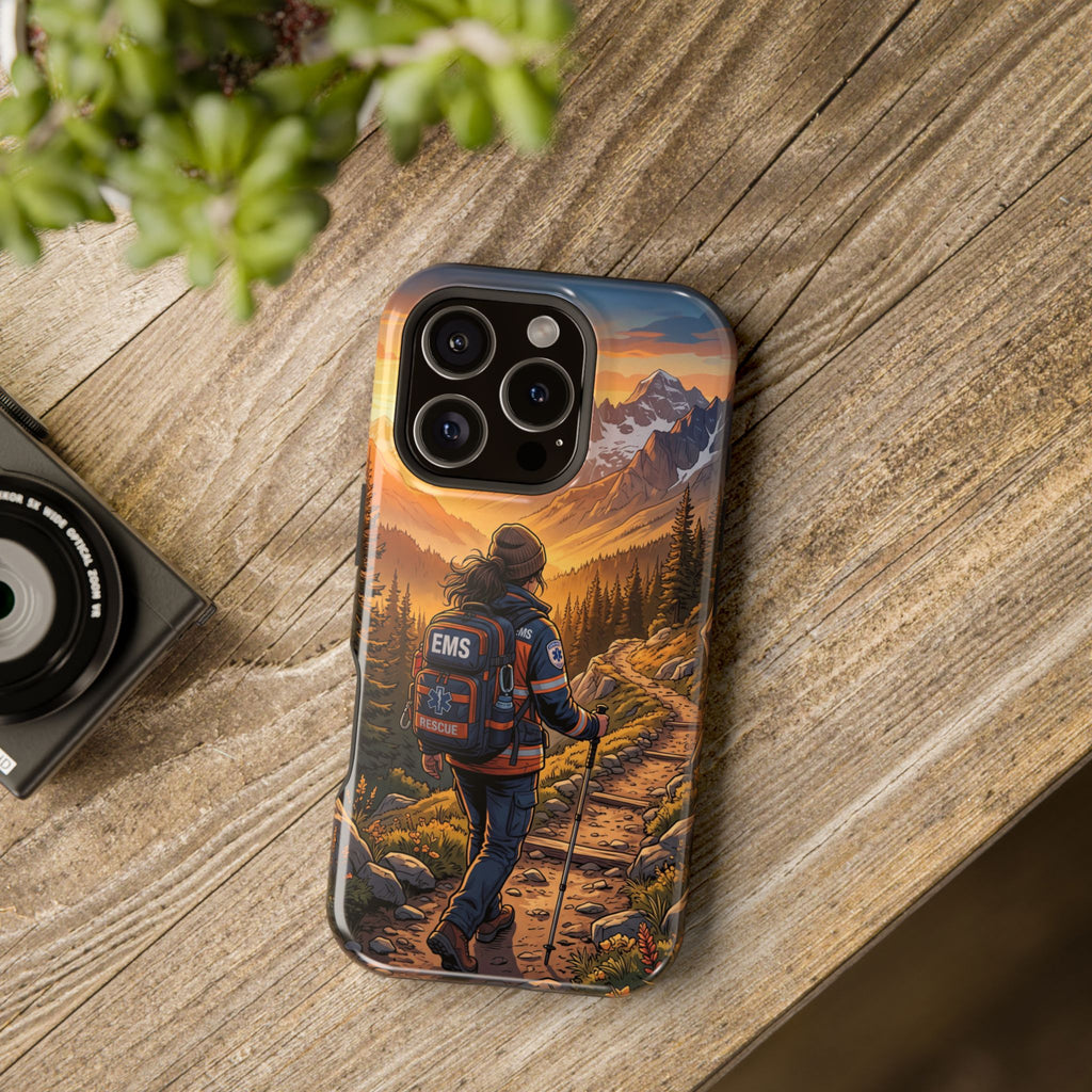 Paramedic/EMT Mountain Phone Case — Magnetic Wireless Charging Cover