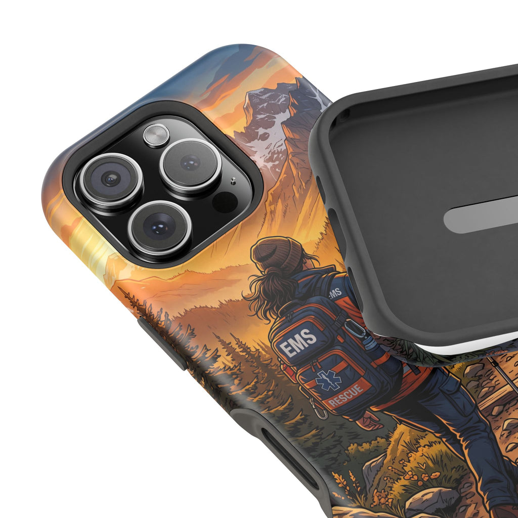 Paramedic/EMT Mountain Phone Case — Magnetic Wireless Charging Cover
