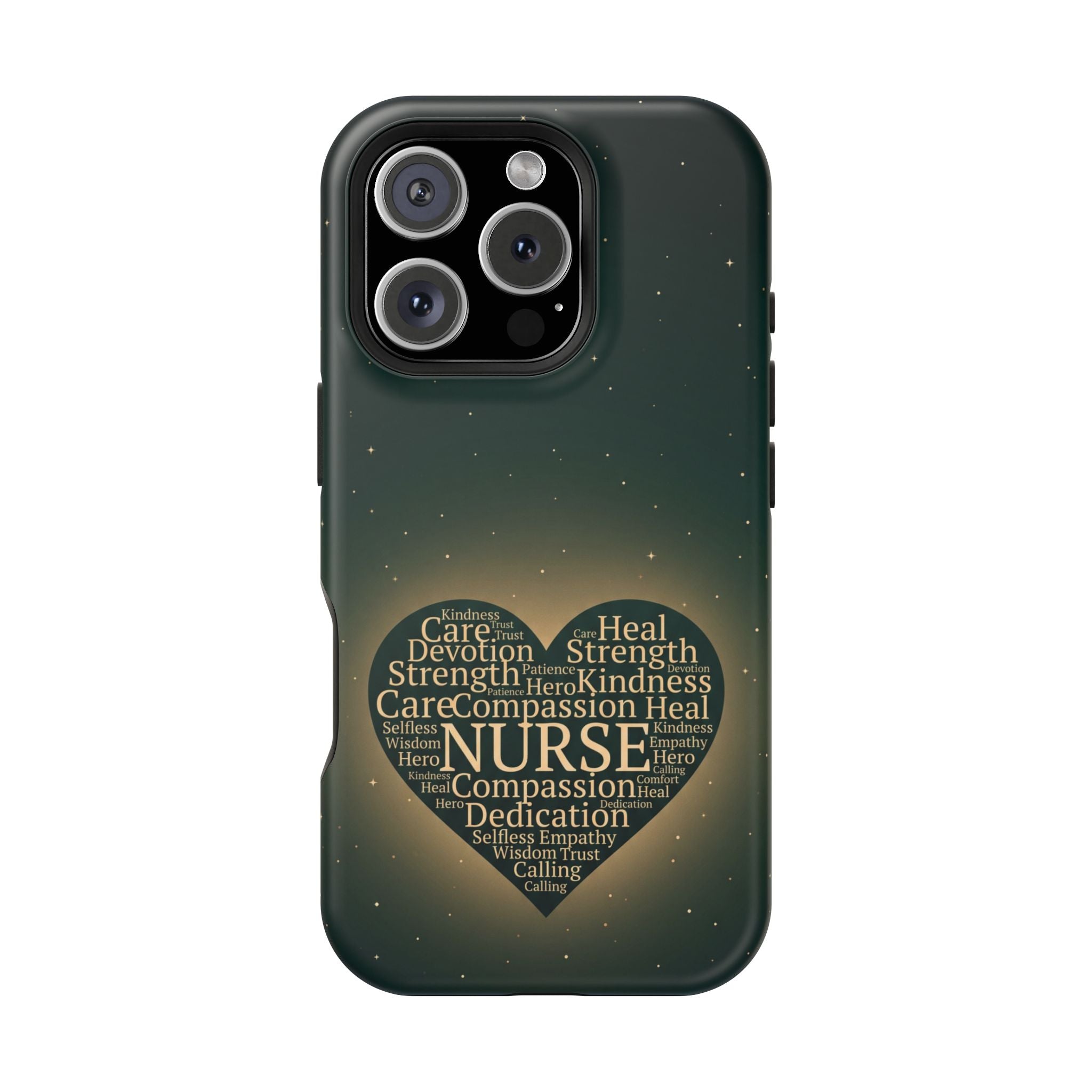 Nurse Heart Word and Art Phone Case — Impact-Resistant Wireless Charging Cover