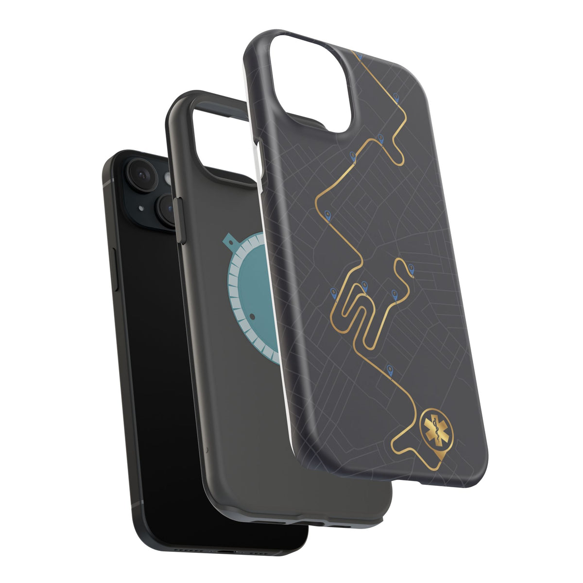 Paramedic/EMT Route Line Phone Case — Magnetic Wireless Charging Cover