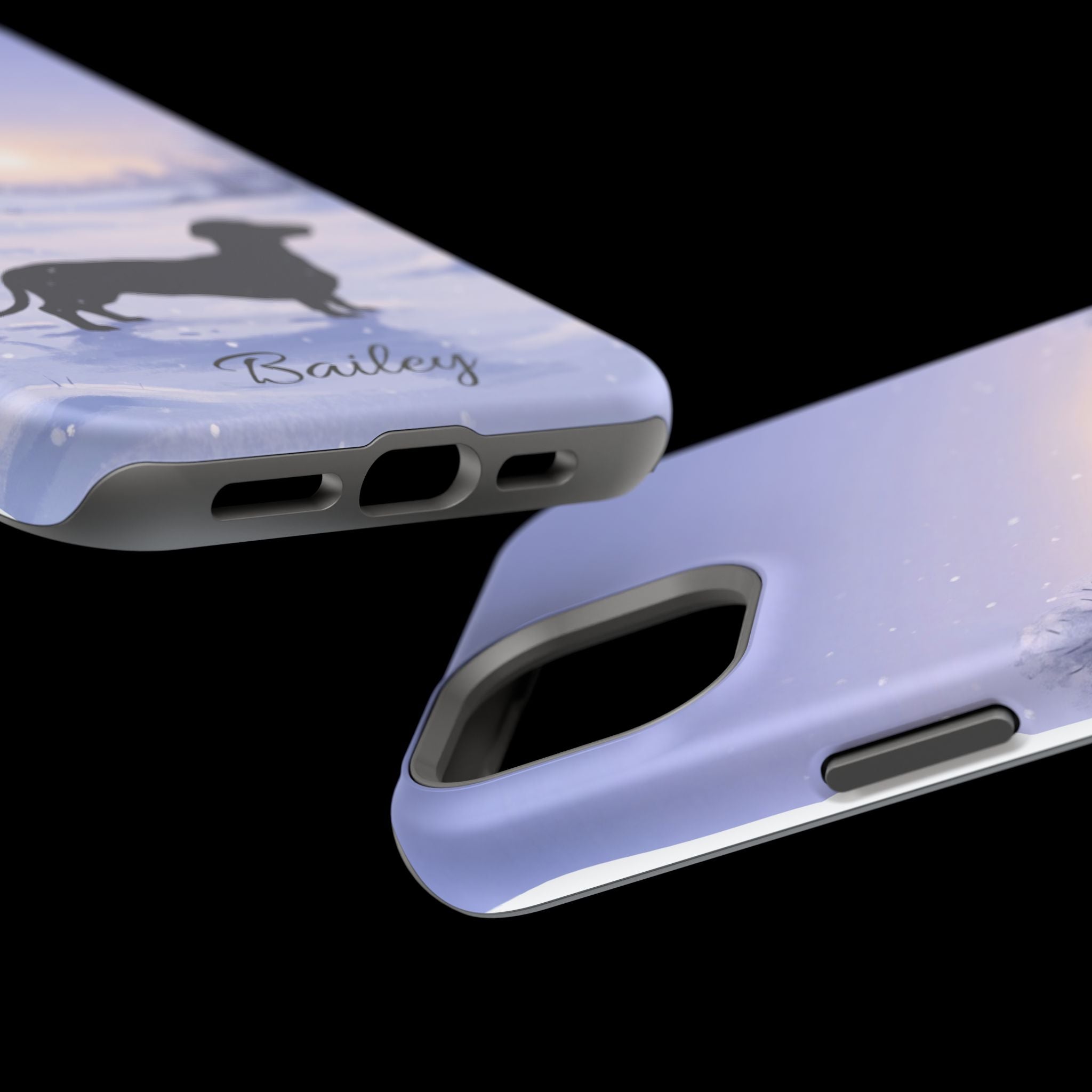 Personalized Dachshund Winter Snow Phone Case — Wireless Charging Cover