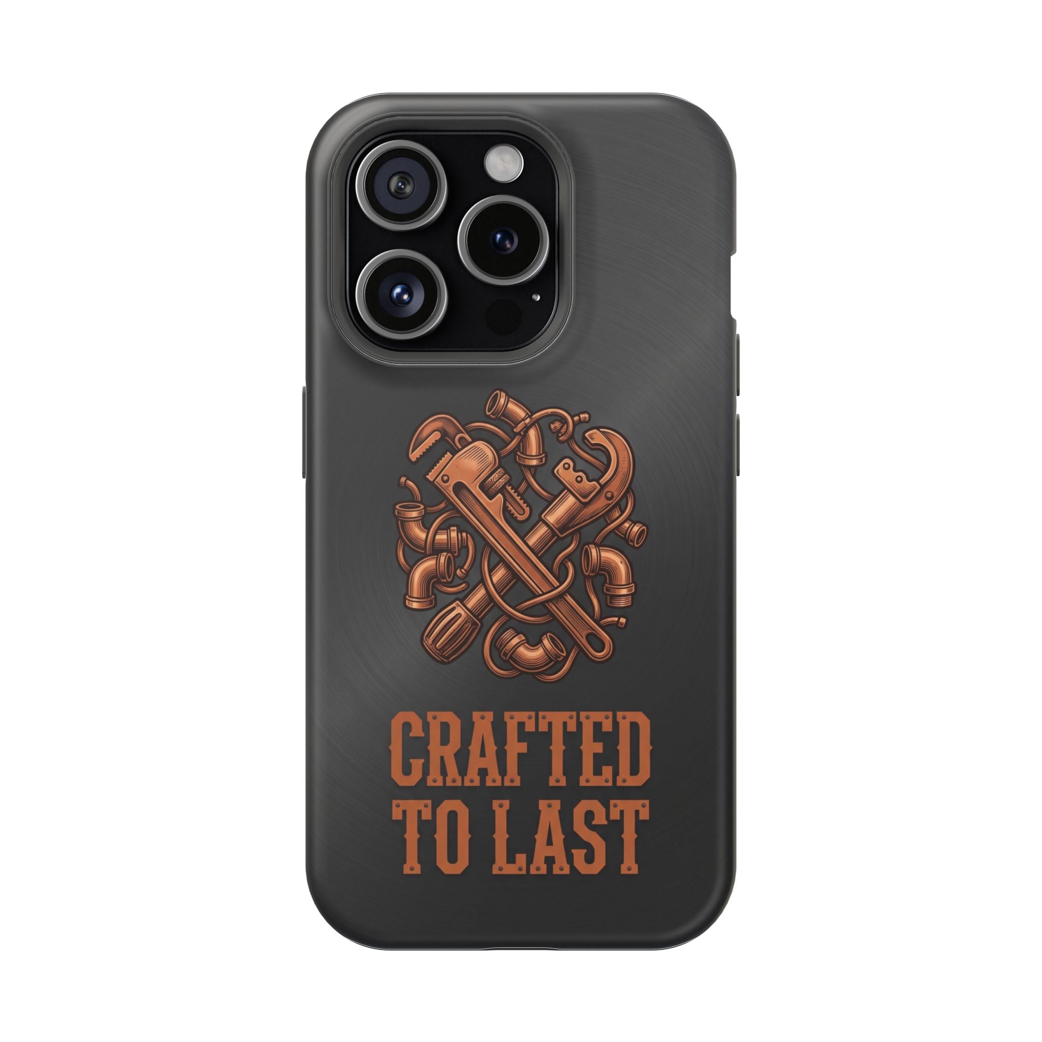 Crafted to Last Phone Case — Crossed Wrenches Wireless Charging Cover