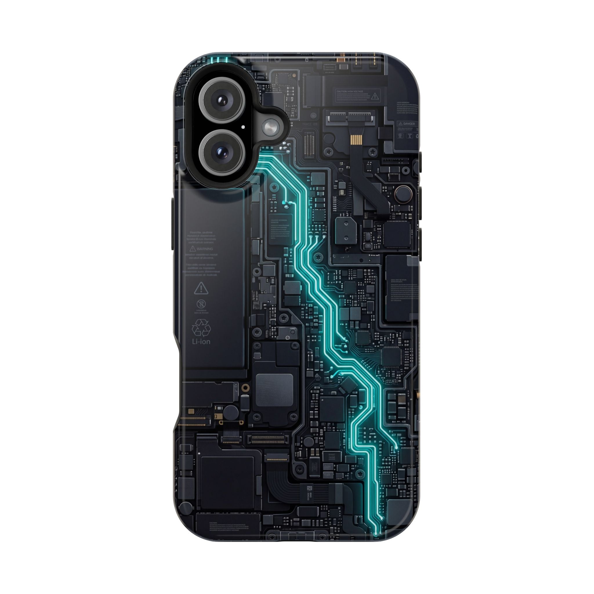 Cyan Bolt Electrician Phone Case — Electric Circuit Wireless Charging Cover