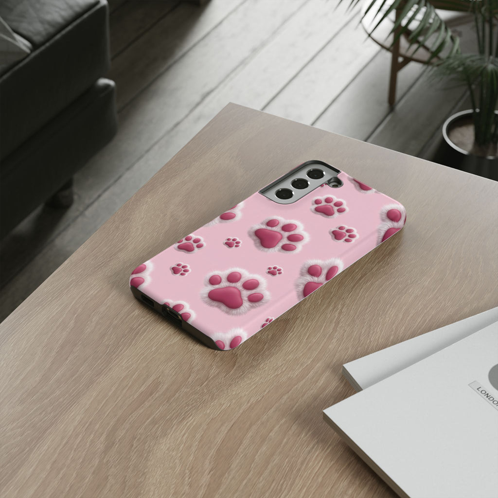 iphone & Samsung - Pink Paws Tough Phone Case — Cute Protective iPhone Cover