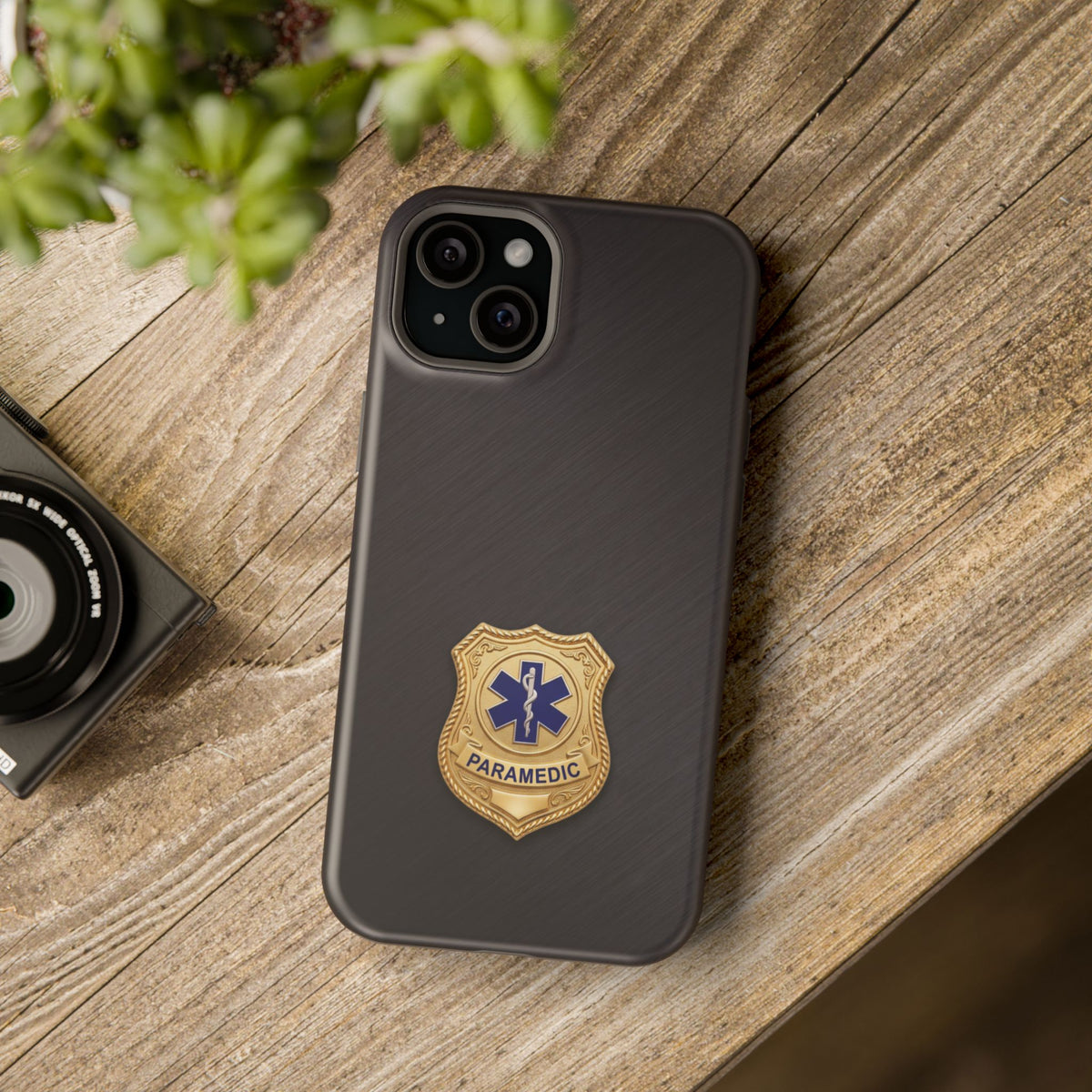 Gold Paramedic Badge Phone Case — Magnetic Wireless Charging Cover