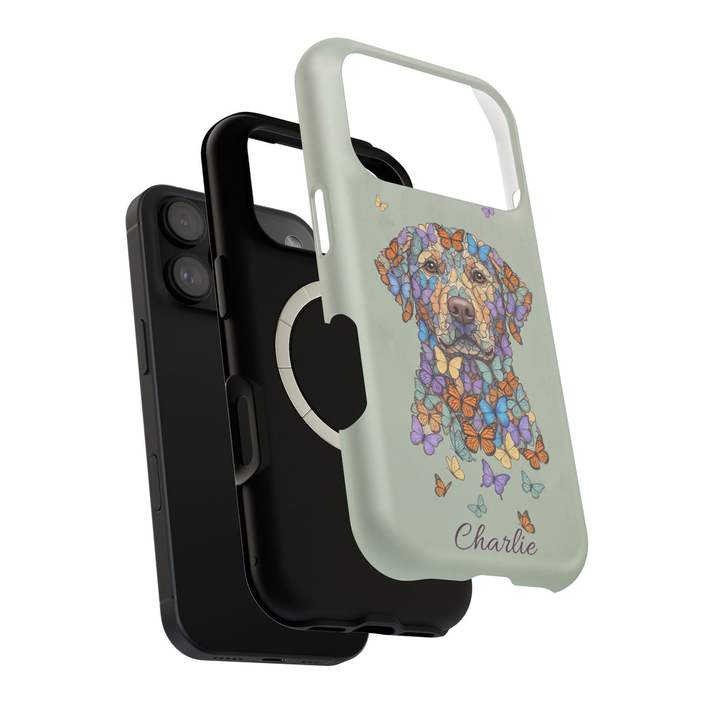 Personalized Butterfly Labrador Phone Case — Tough Magnetic Case with Wireless Charging
