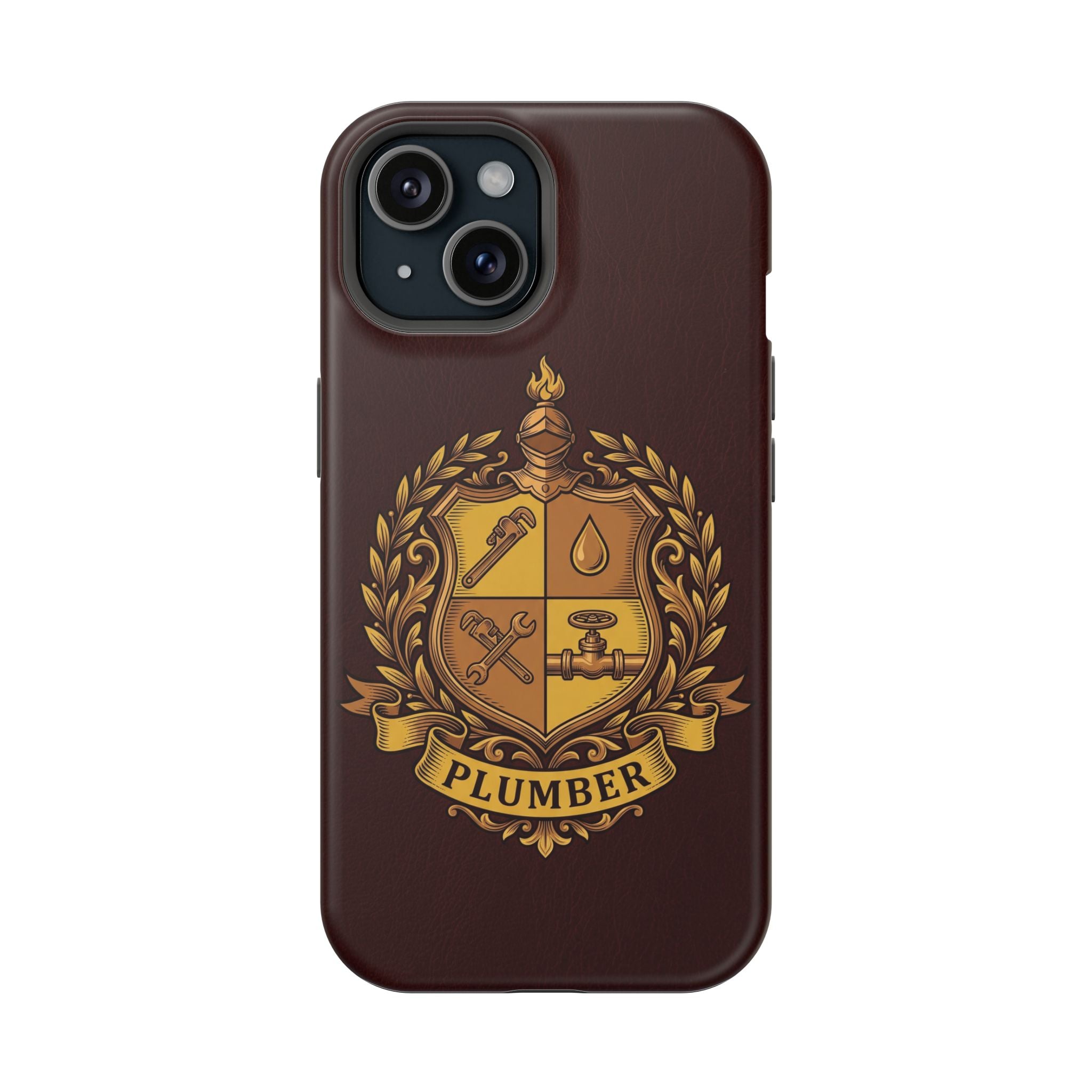 Plumber Crest Phone Case — Heraldic Shield Wireless Charging Cover