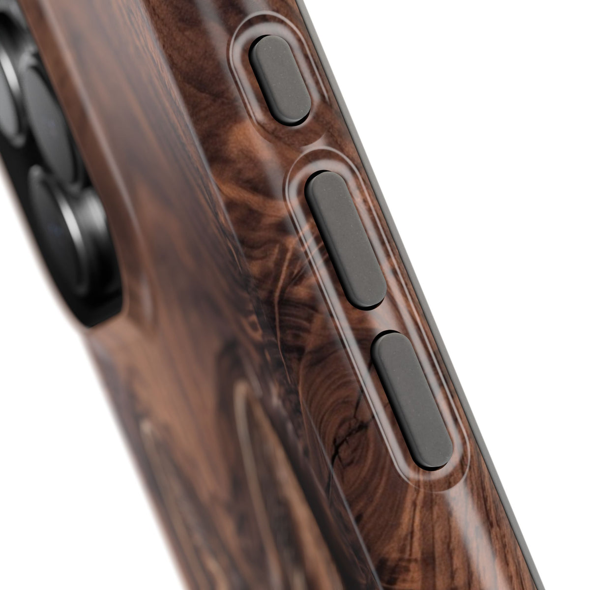 German Shepherd Phone Case | Carved Walnut Art — Tough Magnetic Case with Wireless Charging