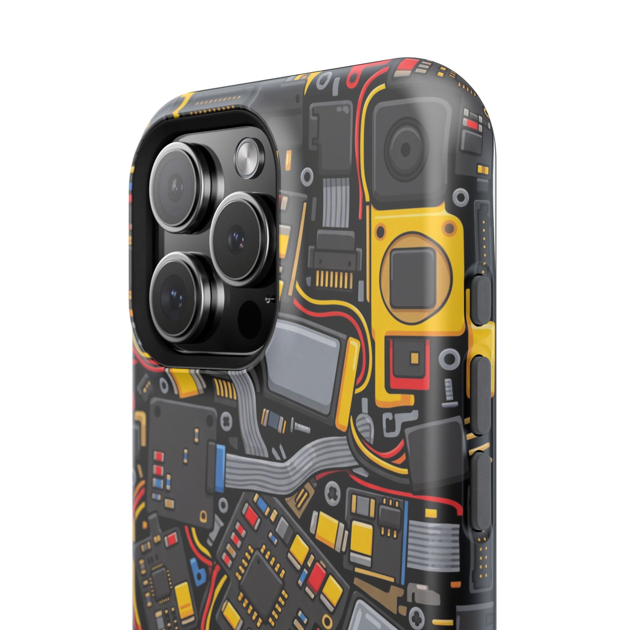 Voltage Board Phone Case — Yellow Circuit Wireless Charging Cover