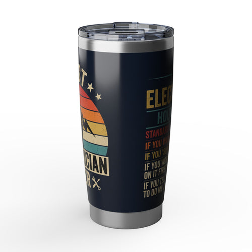 Best Electrician Ever Tumbler – Retro Sunset Hourly Rate Design 20 oz