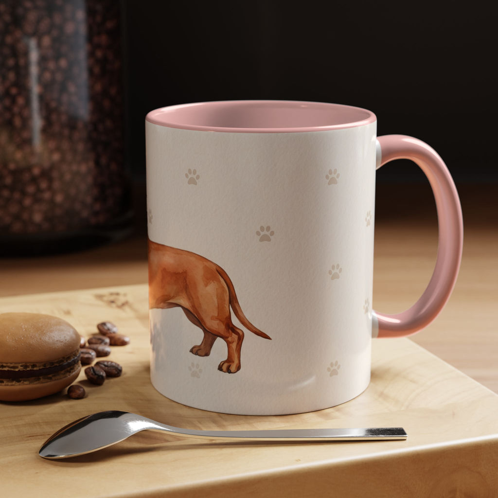 Dachshund Lover Mug – Wiener Dog with Scarf, Cute Watercolor Dachshund Gift Mug