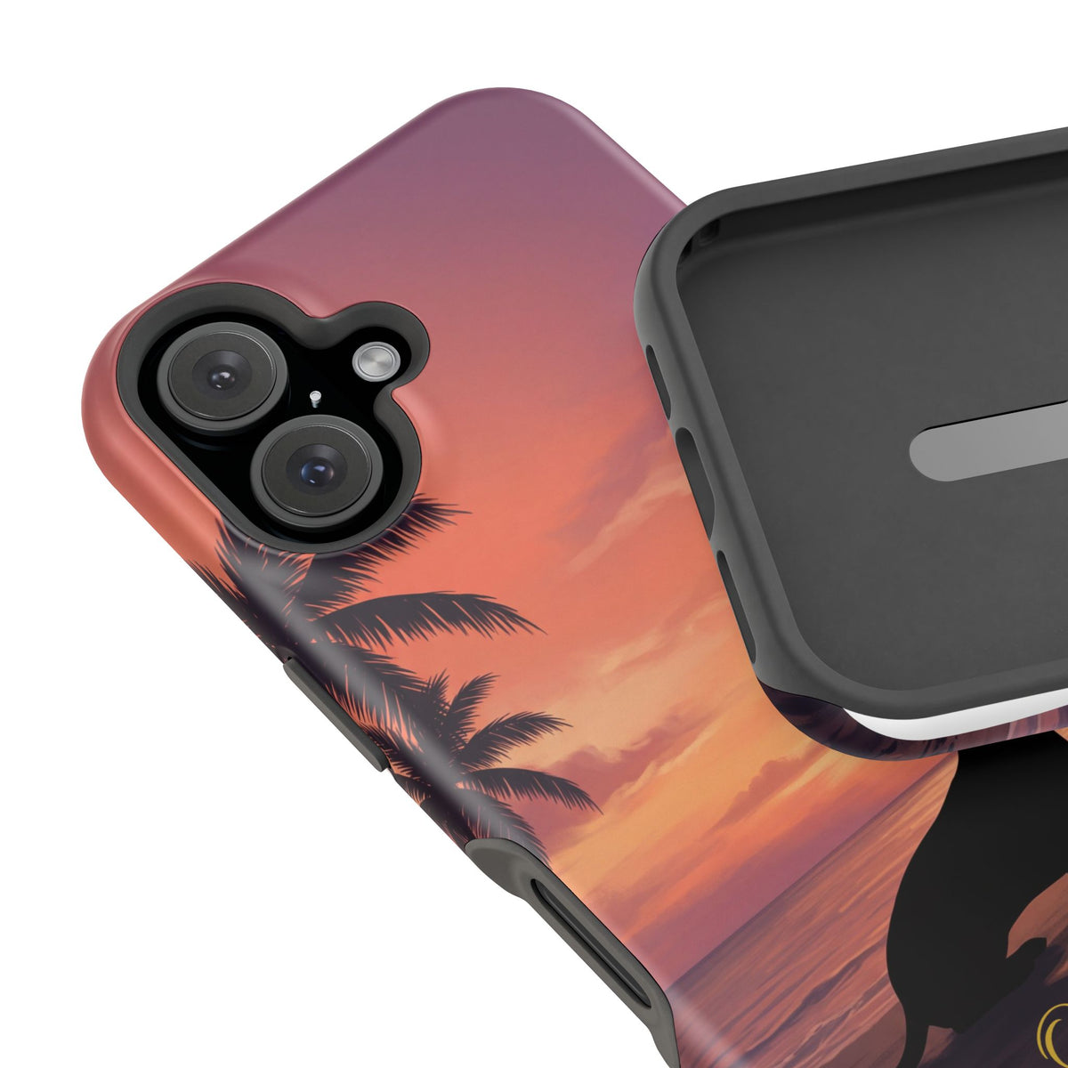 Personalized Dachshund Tropical Beach Sunset Phone Case — Wireless Charging Cover