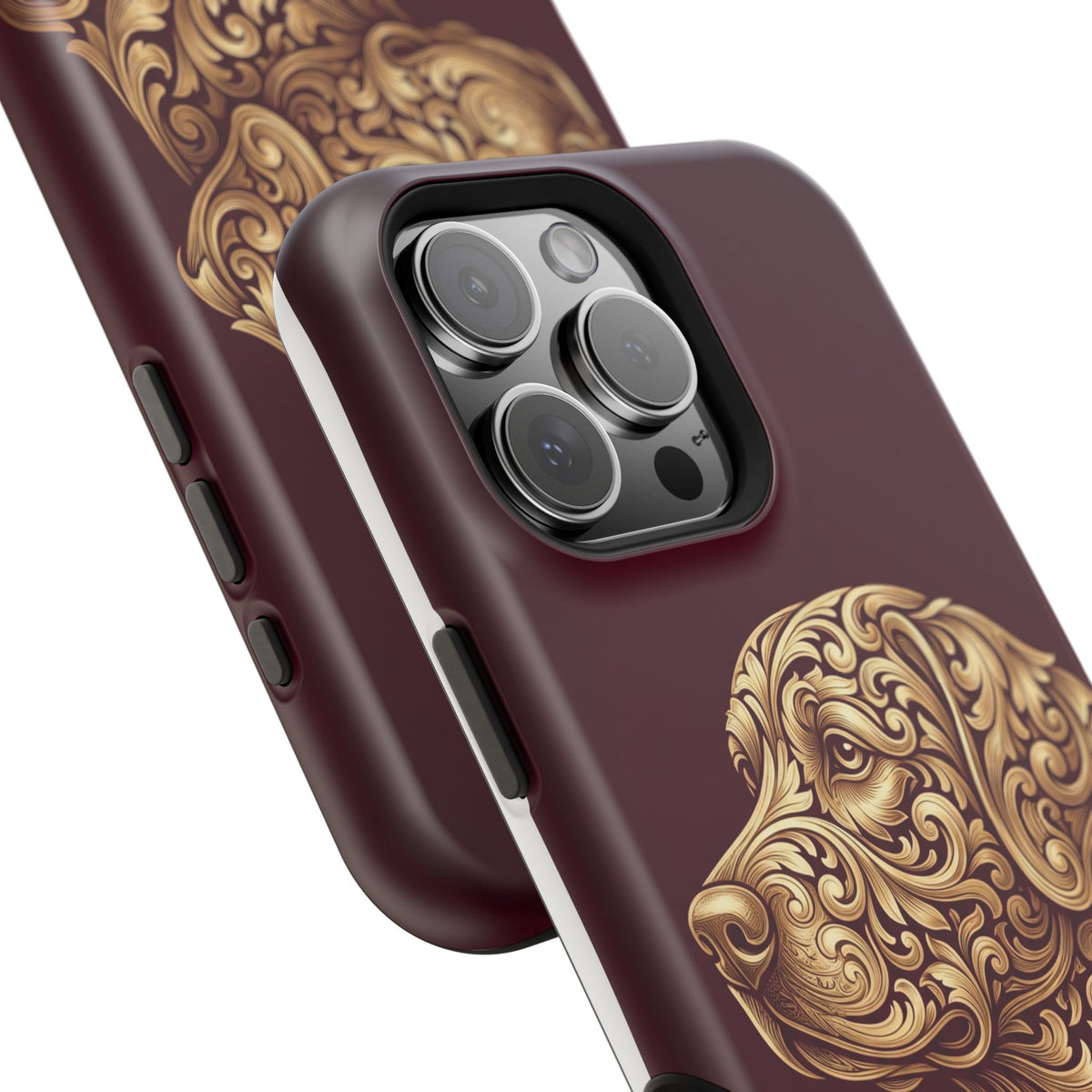 Personalized Gold Filigree Labrador Phone Case — Tough Magnetic Case with Wireless Charging