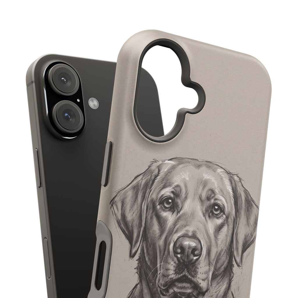 Charcoal Sketch Labrador Phone Case — Tough Magnetic Case with Wireless Charging