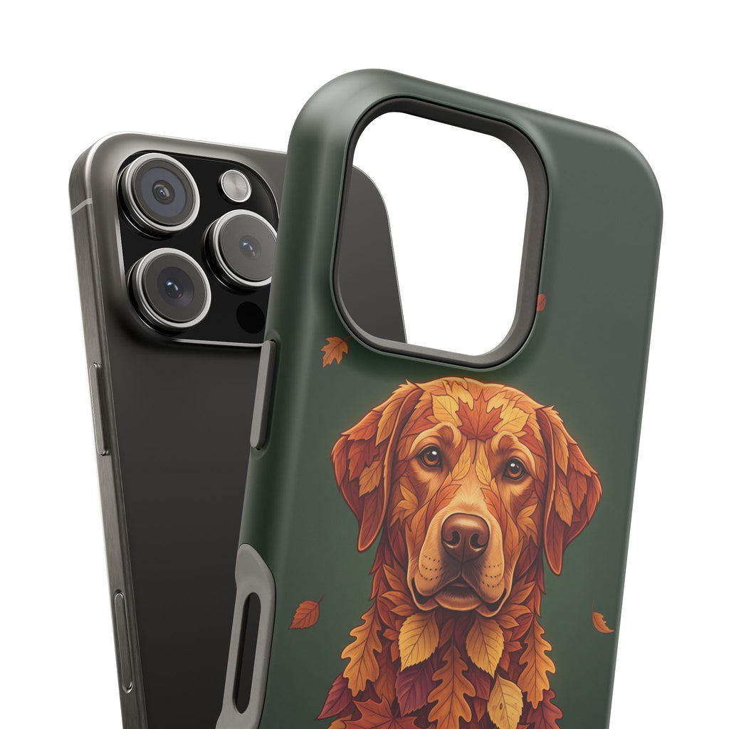 Autumn Leaves Labrador Phone Case — Tough Magnetic Case with Wireless Charging