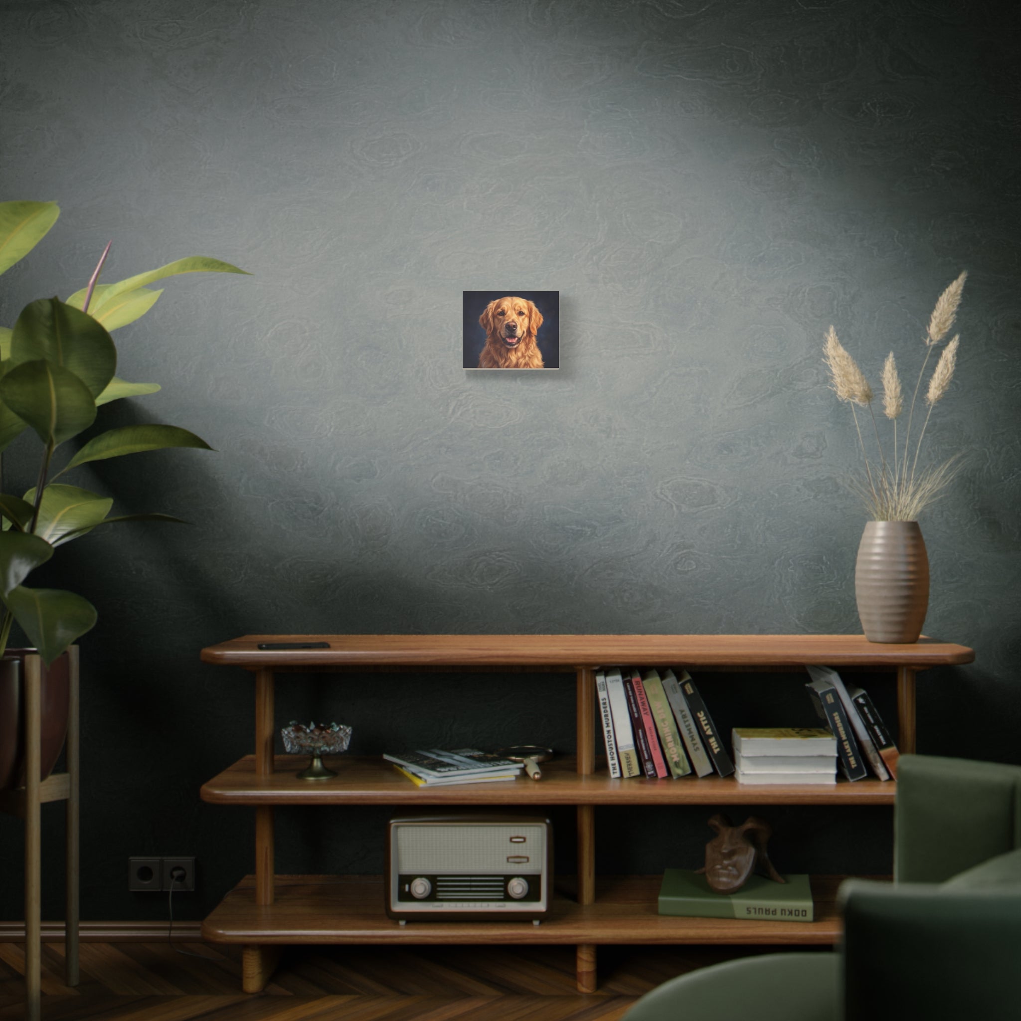 Golden Retriever Portrait Matte Canvas Wall Art