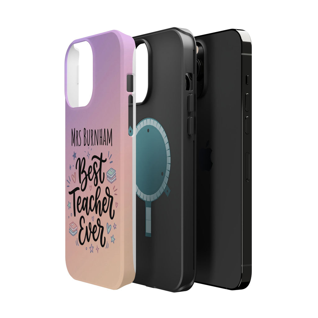 Best Teacher Ever Personalized Phone Case — Wireless Charging Cover