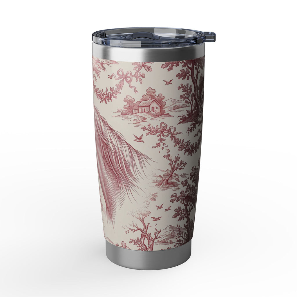 Horse Tumbler | Toile de Jouy Art — 20 oz Stainless Travel Mug