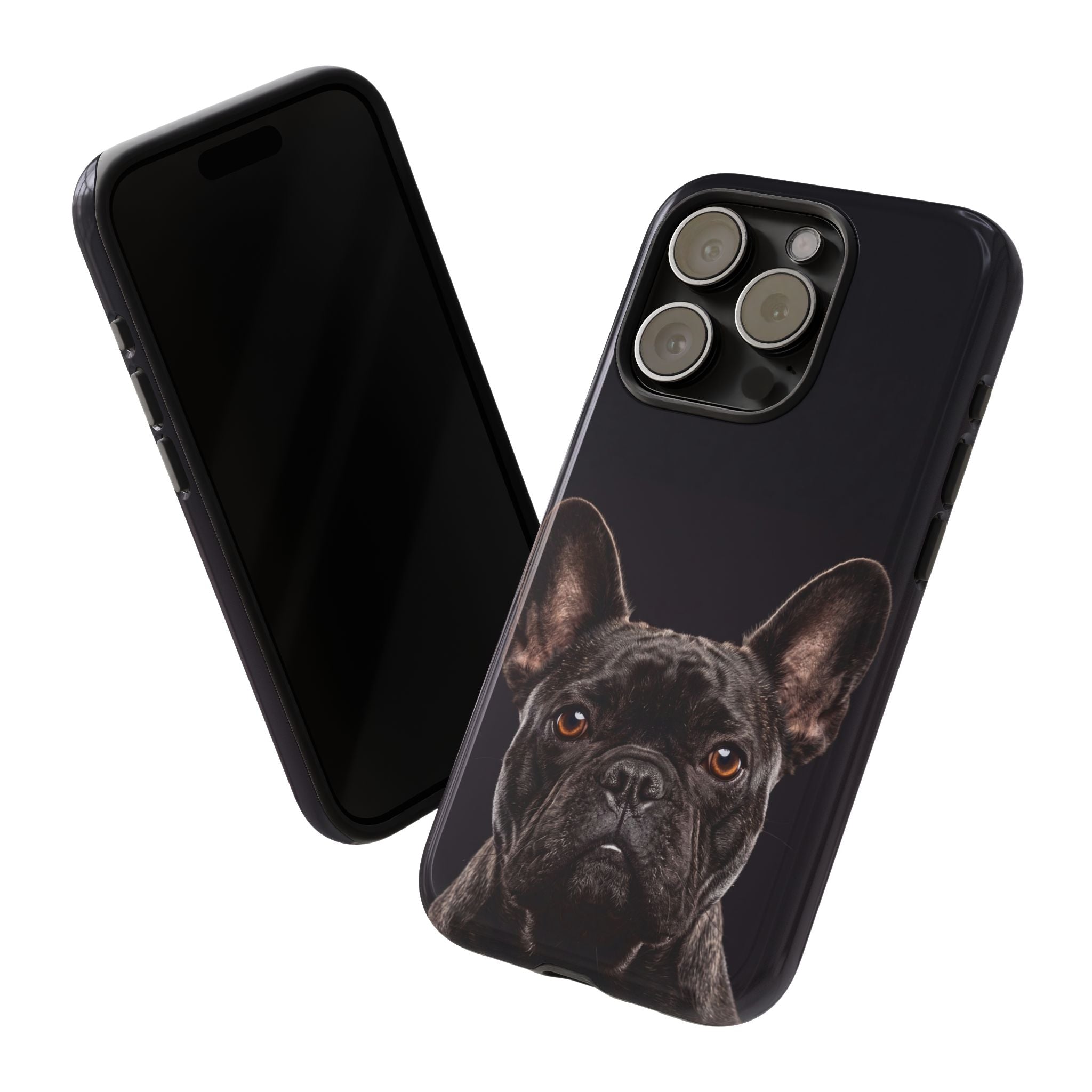 Front-Facing French Bulldog Phone Case | Dramatic Black Studio Portrait | Samsung & iPhone