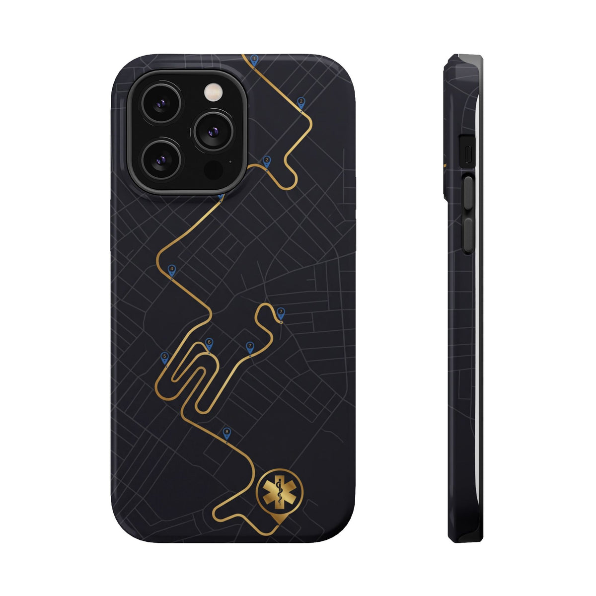 Paramedic/EMT Route Line Phone Case — Magnetic Wireless Charging Cover