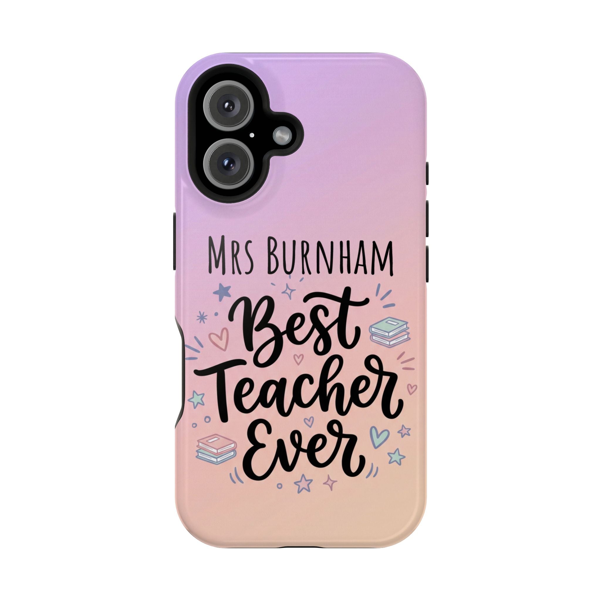 Best Teacher Ever Personalized Phone Case — Wireless Charging Cover