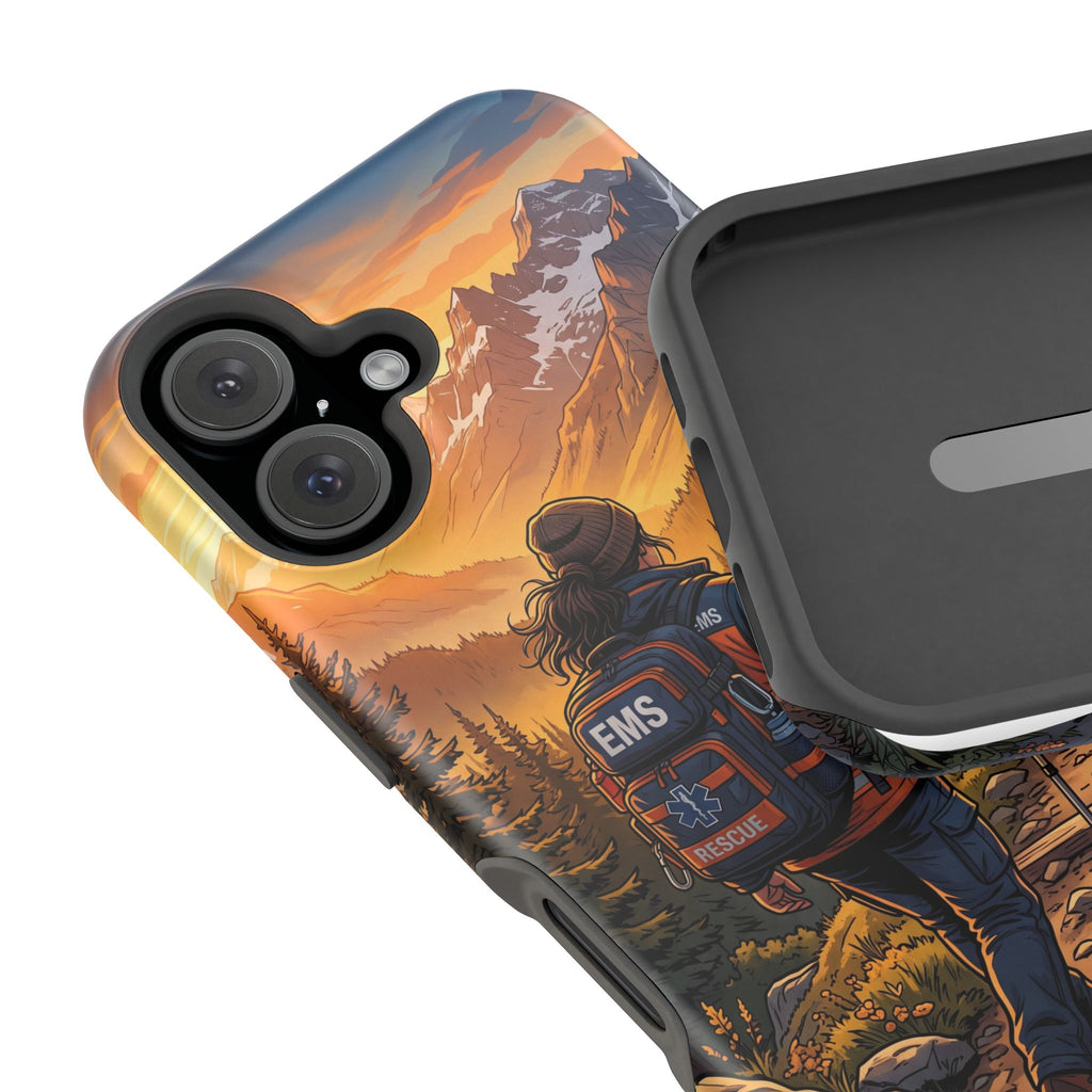 Paramedic/EMT Mountain Phone Case — Magnetic Wireless Charging Cover
