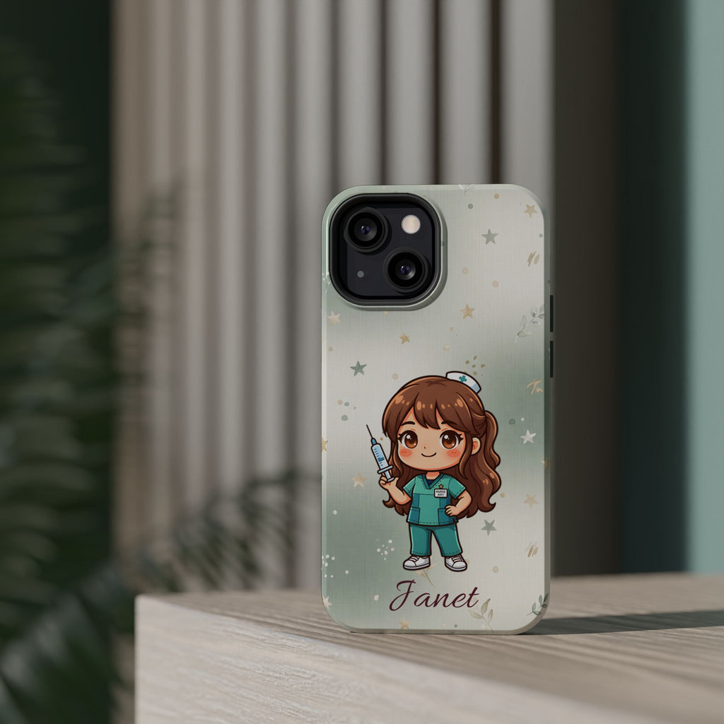Personalized Nurse with Syringe Phone Case — Wireless Charging Cover