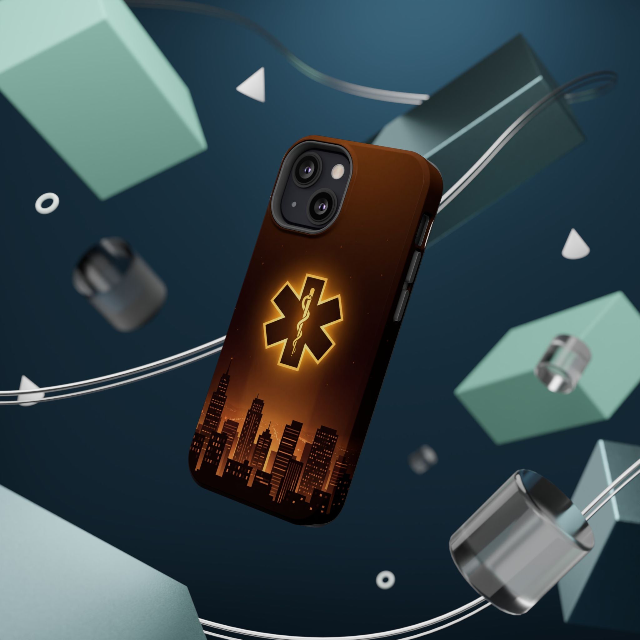Paramedic/EMT Skyline Phone Case — Magnetic Wireless Charging Cover