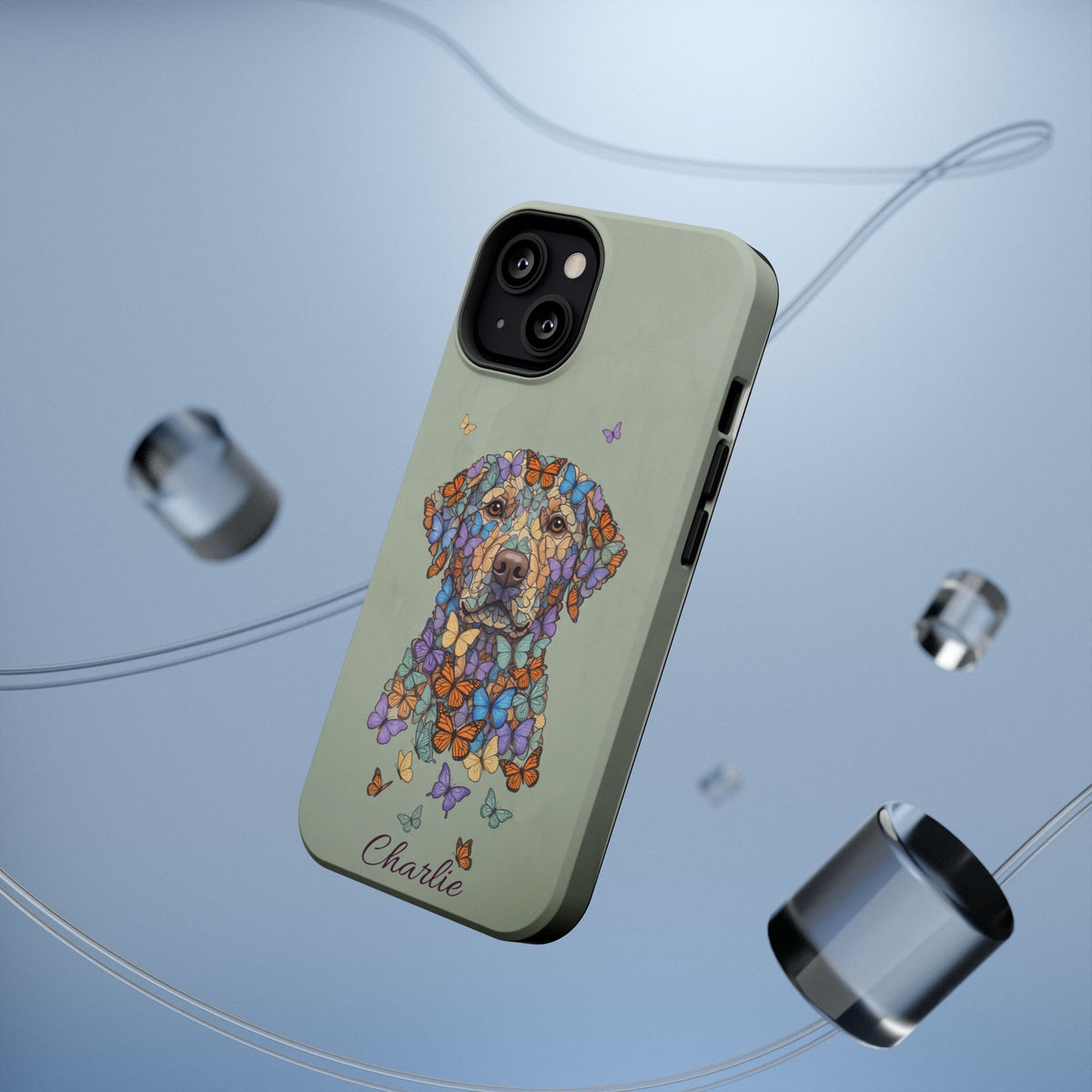 Personalized Butterfly Labrador Phone Case — Tough Magnetic Case with Wireless Charging