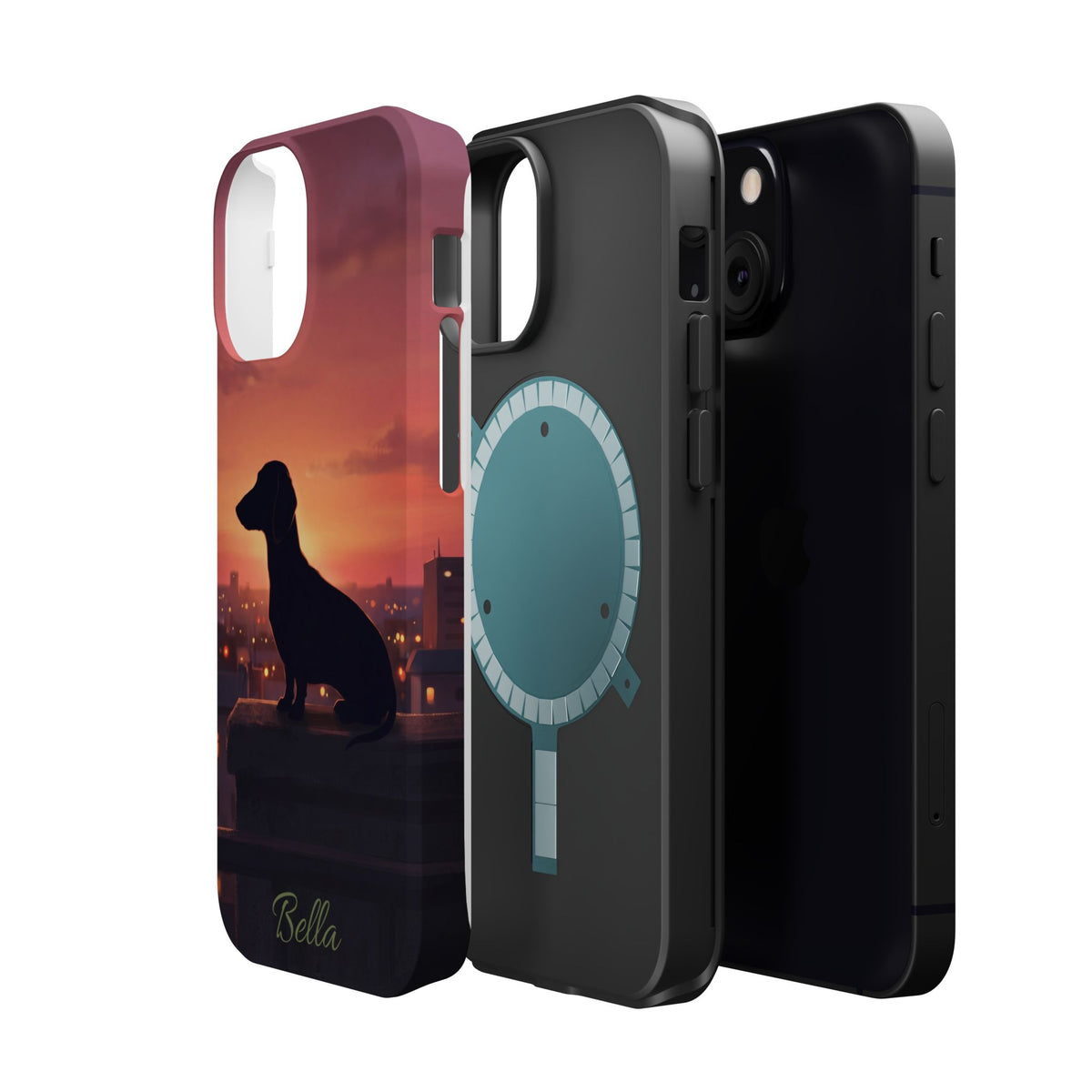 Personalized Dachshund Rooftop Sunset Phone Case — Wireless Charging Cover