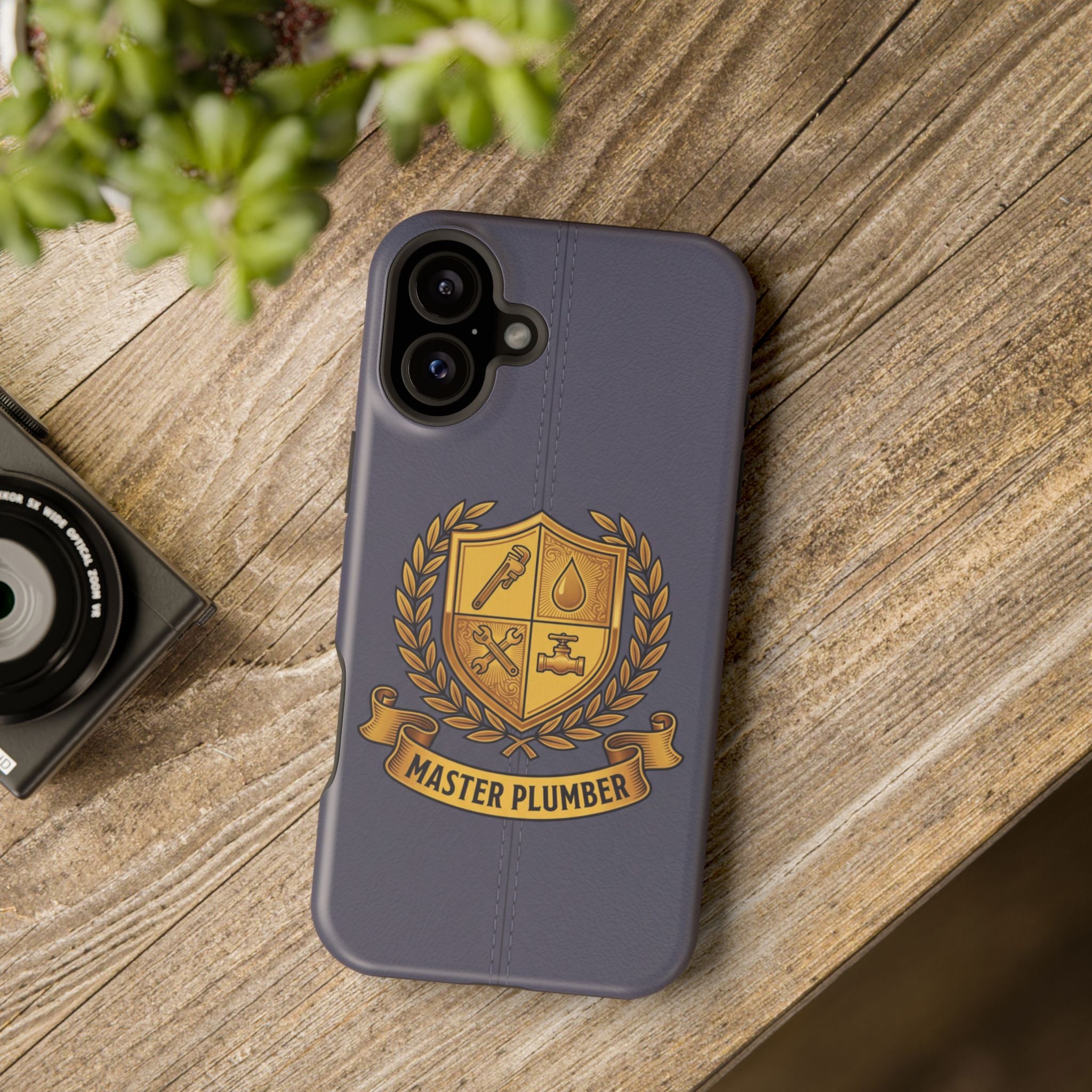 Master Plumber Crest Phone Case — Heraldic Shield Wireless Charging Cover