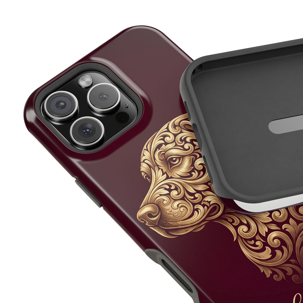 Personalized Gold Filigree Labrador Phone Case — Tough Magnetic Case with Wireless Charging