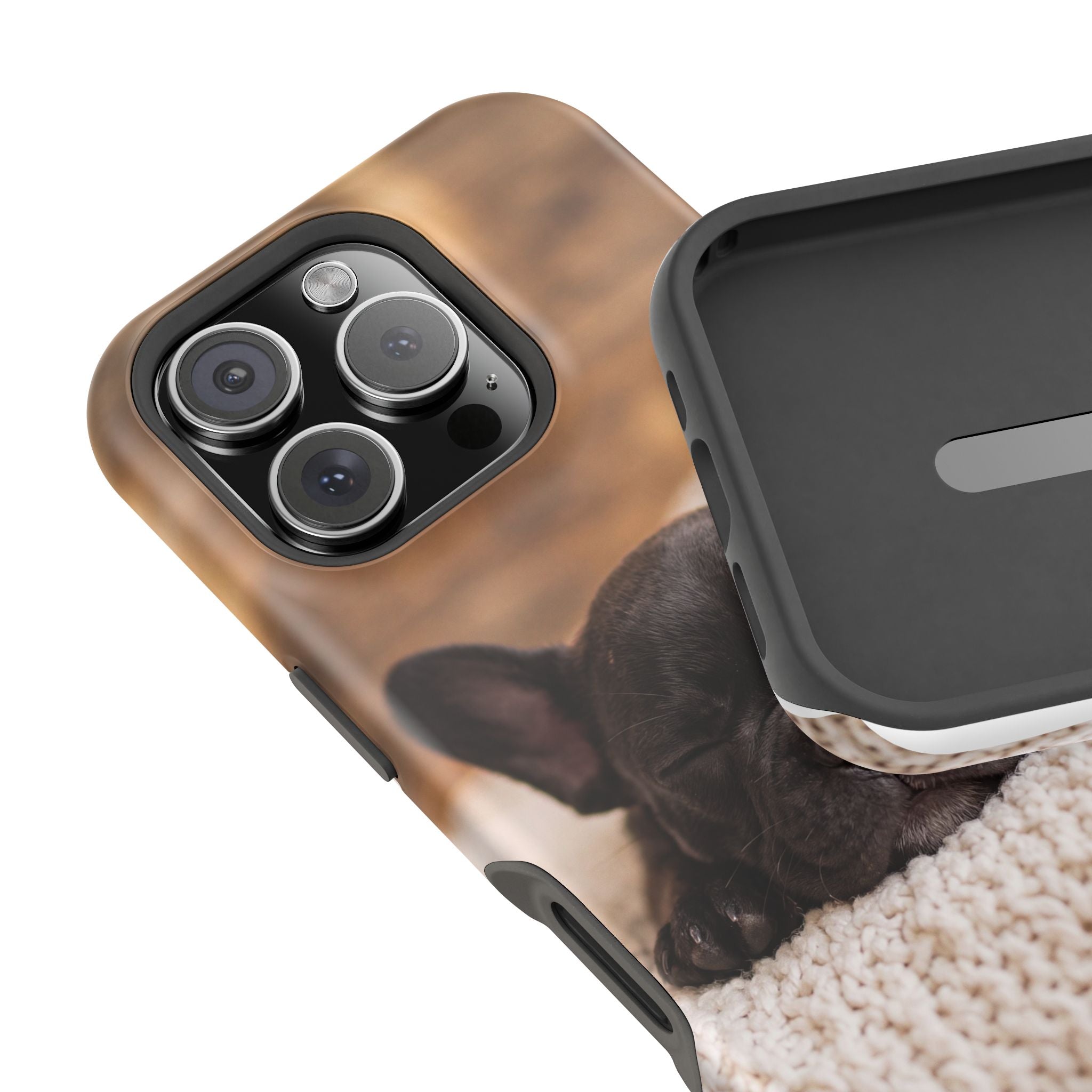 Sleepy French Bulldog Phone Case — Impact-Resistant Wireless Charging Cover