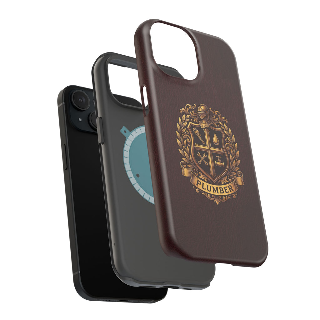 Plumber Crest Phone Case — Heraldic Shield Design Wireless Charging Cover