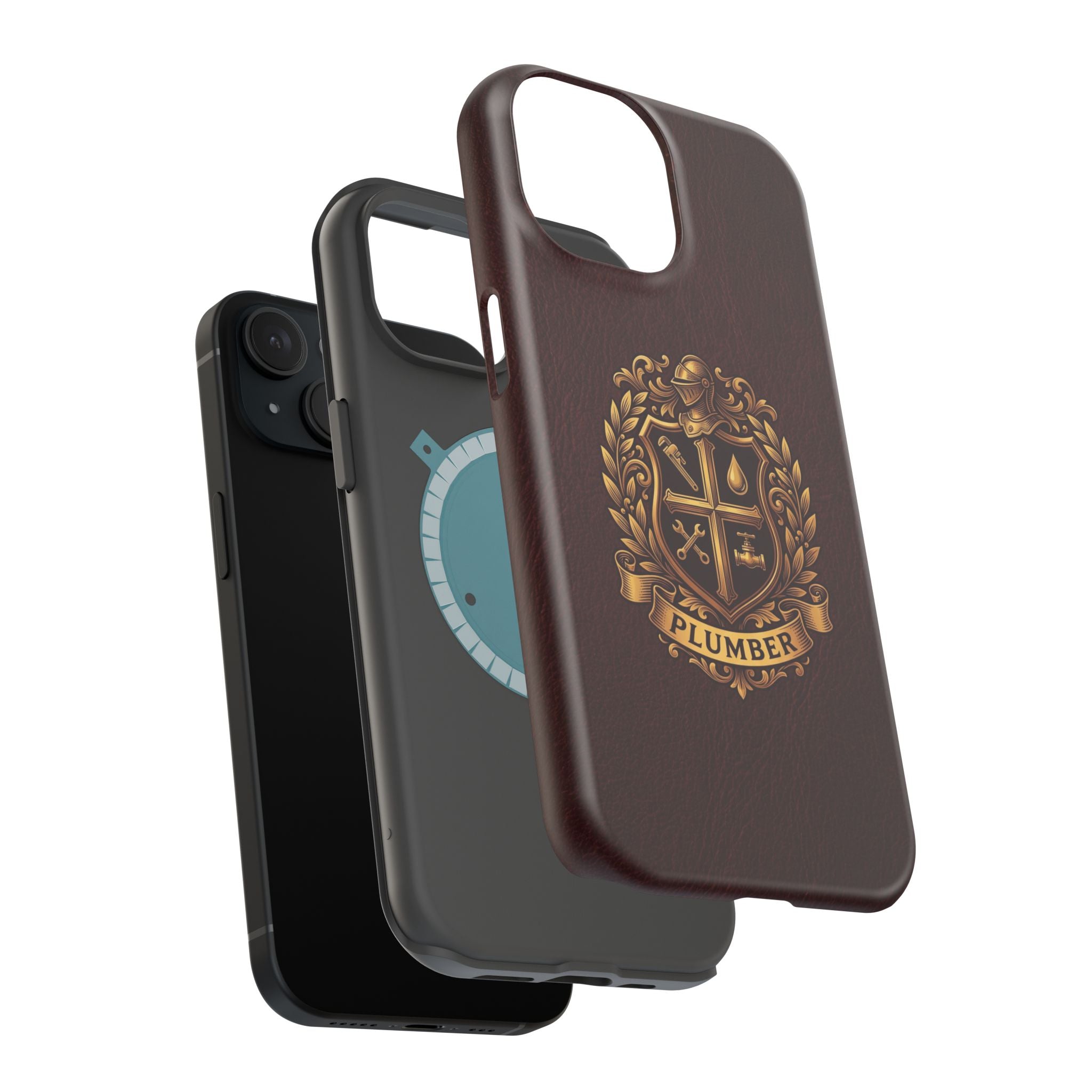 Plumber Crest Phone Case — Heraldic Shield Design Wireless Charging Cover