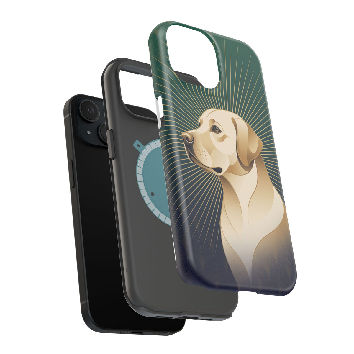 Art Deco Labrador Phone Case — Tough Magnetic Case with Wireless Charging
