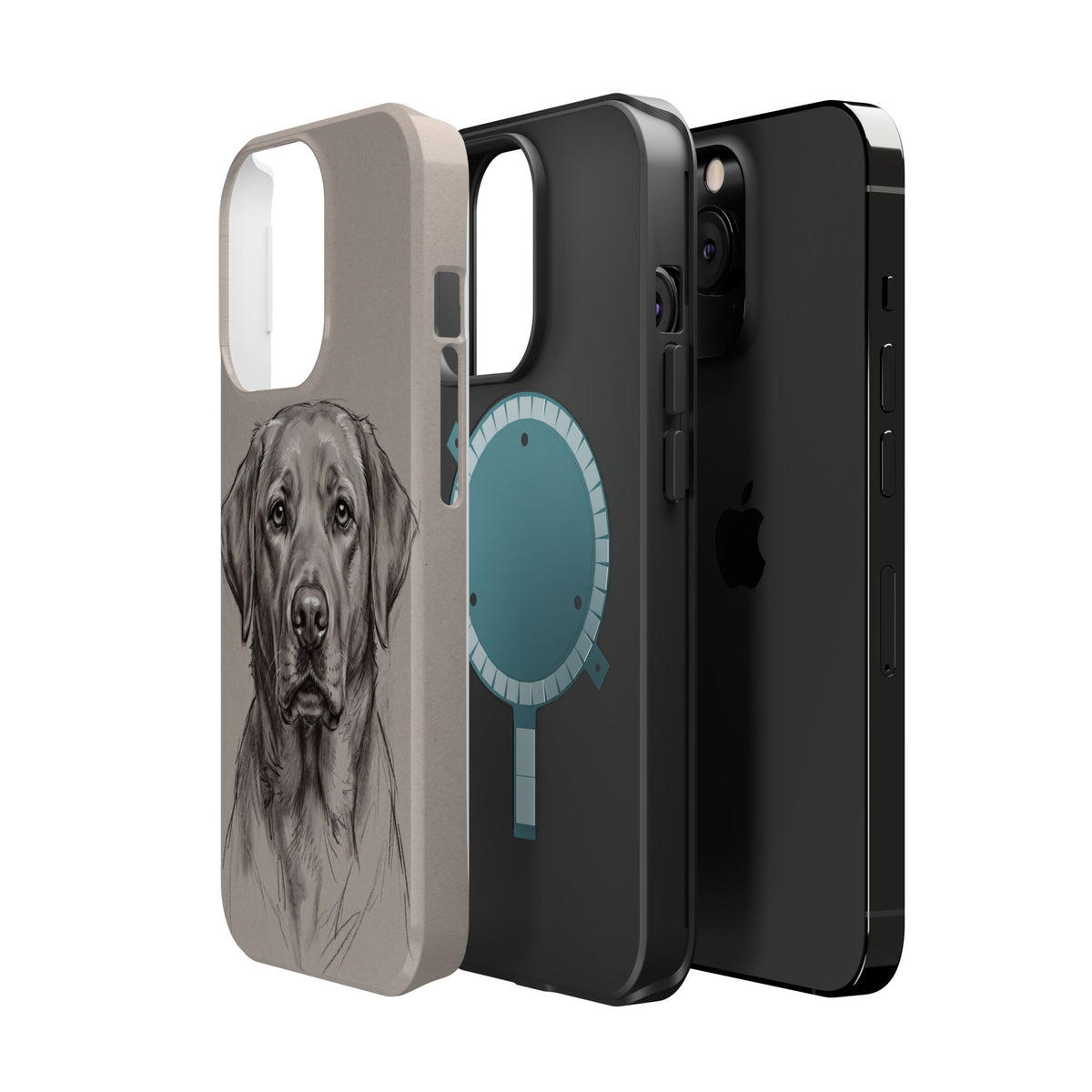 Charcoal Sketch Labrador Phone Case — Tough Magnetic Case with Wireless Charging