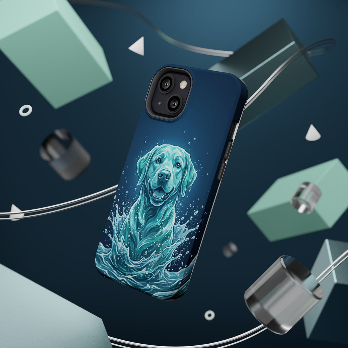 Water Splash Labrador Phone Case — Tough Magnetic Case with Wireless Charging
