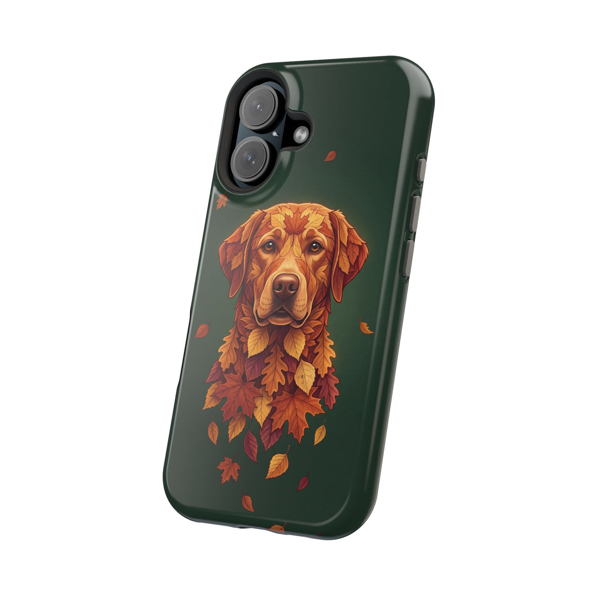 Autumn Leaves Labrador Phone Case — Tough Magnetic Case with Wireless Charging
