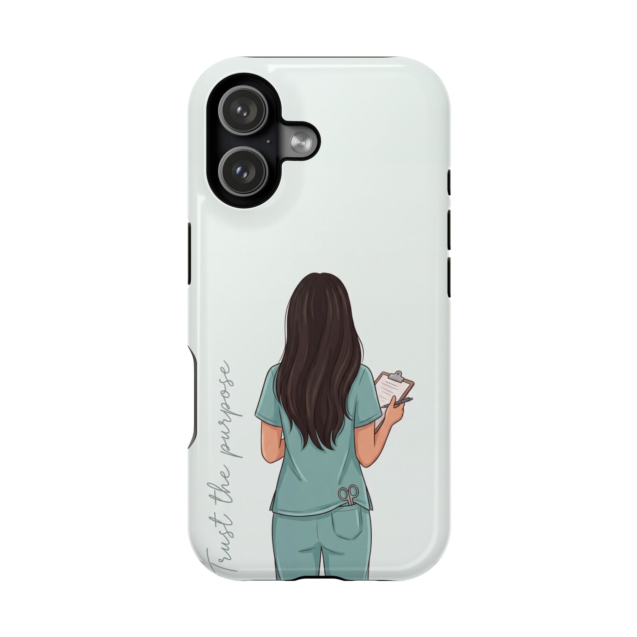 Nurse Illustration Phone Case — Impact-Resistant Wireless Charging Cover