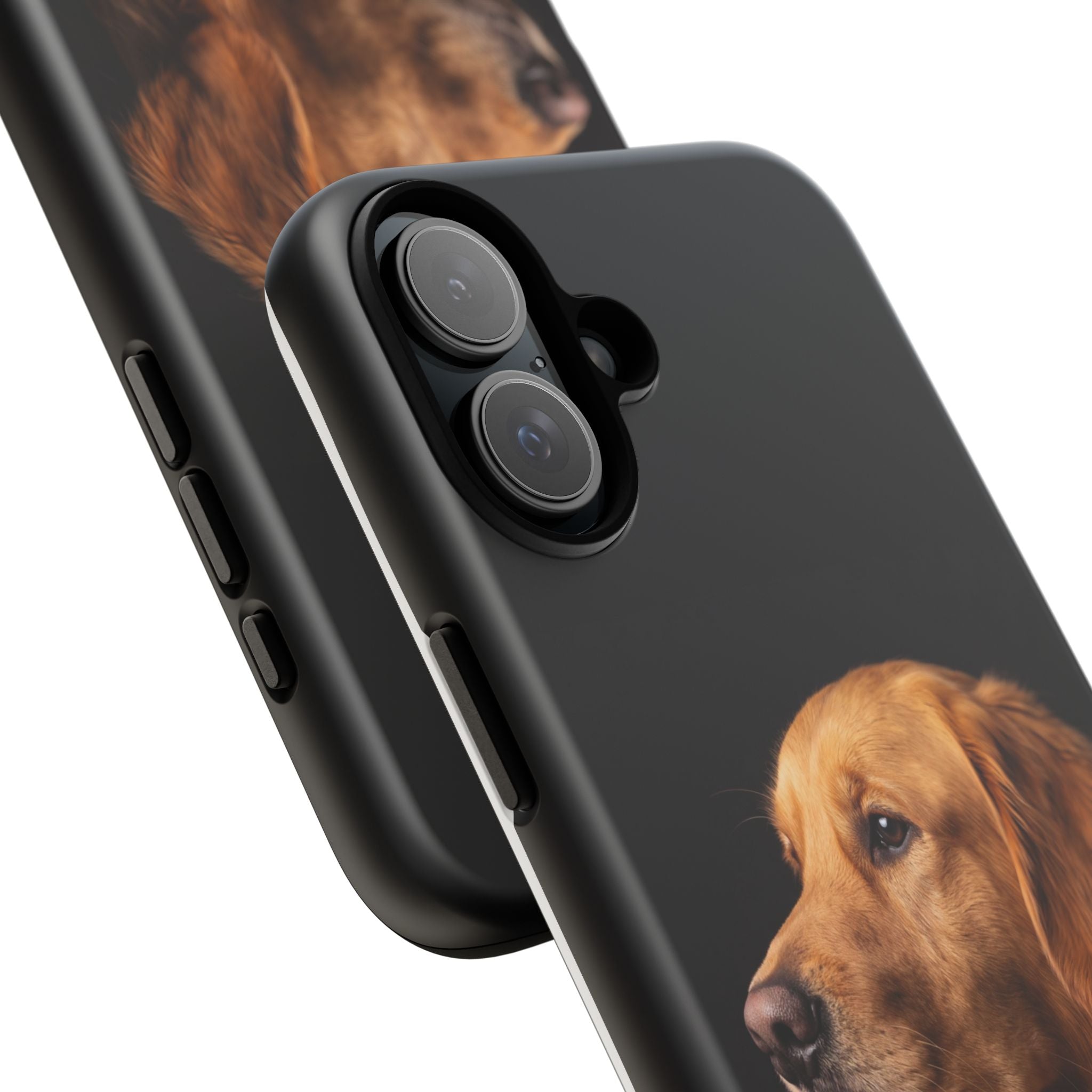 Golden Retriever Portrait Phone Case | Realistic Dog Photo on Black Background | iPhone & Samsung