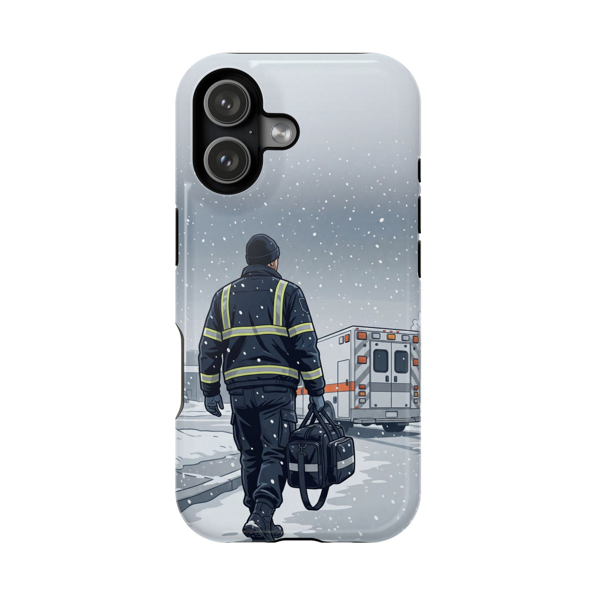 Bold Paramedic/EMT Portrait Phone Case — Magnetic Wireless Charging Cover
