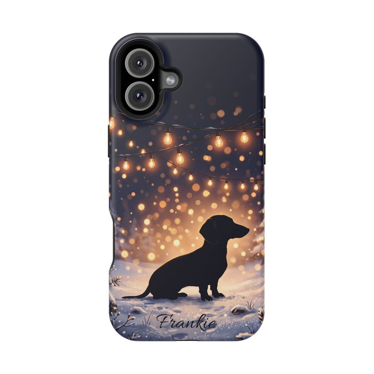 Personalized Dachshund Golden Sparks Phone Case — Wireless Charging Cover