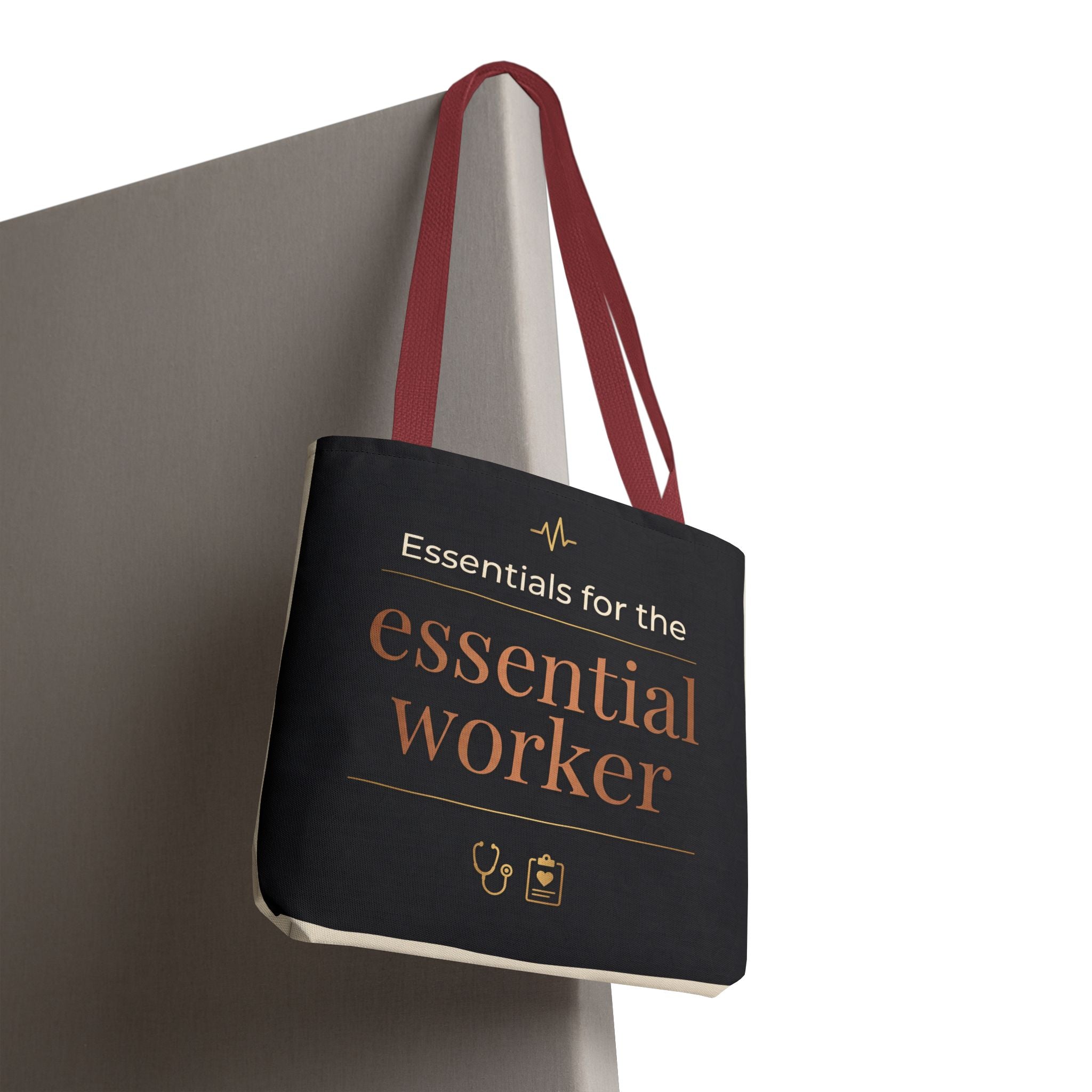 Essentials for the Essential Worker Tote | Healthcare Worker Gift Tote Bag | Nurse Doctor Appreciation Gift | Premium Polyester Carry-All
