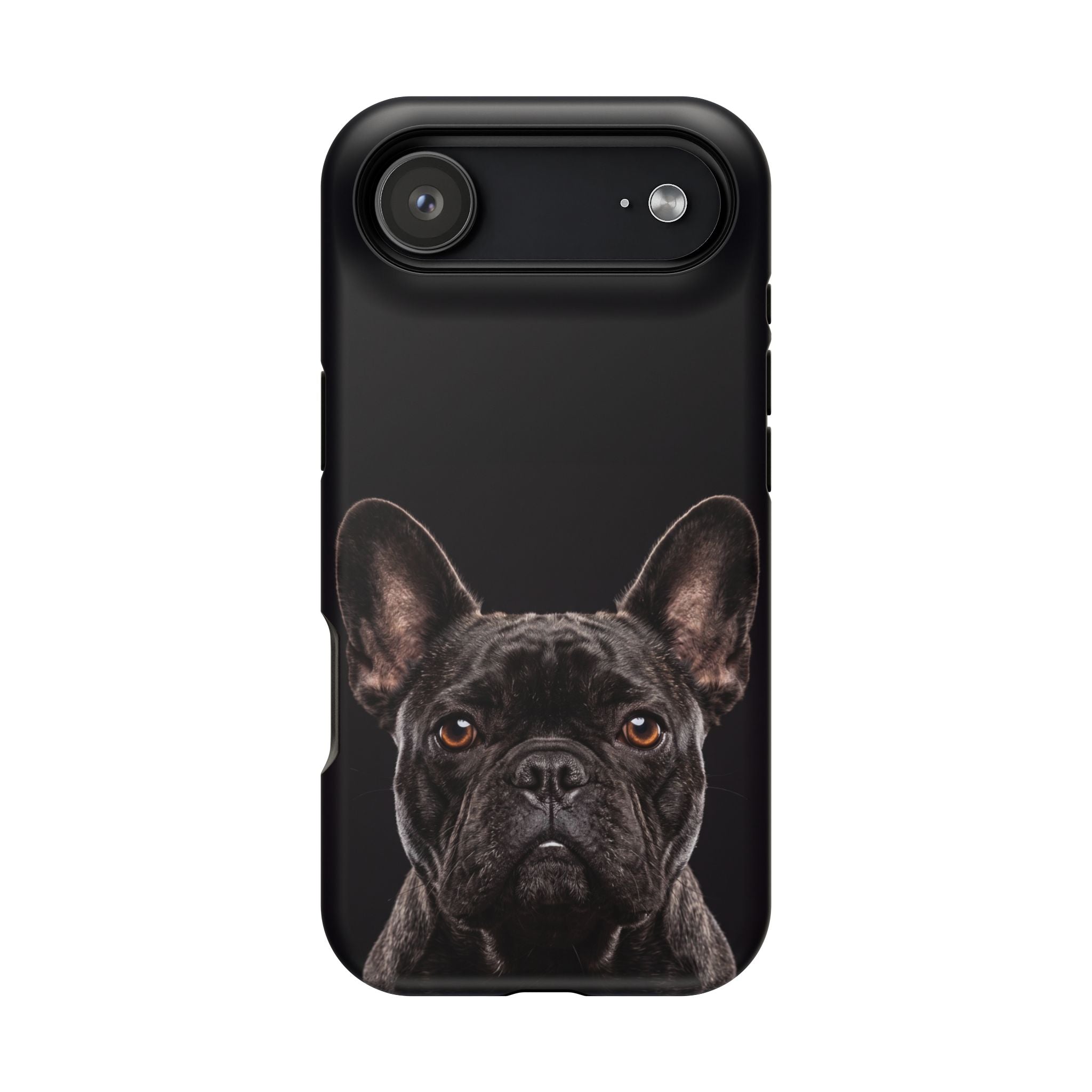 Black French Bulldog Phone Case — Impact-Resistant Wireless Charging Cover