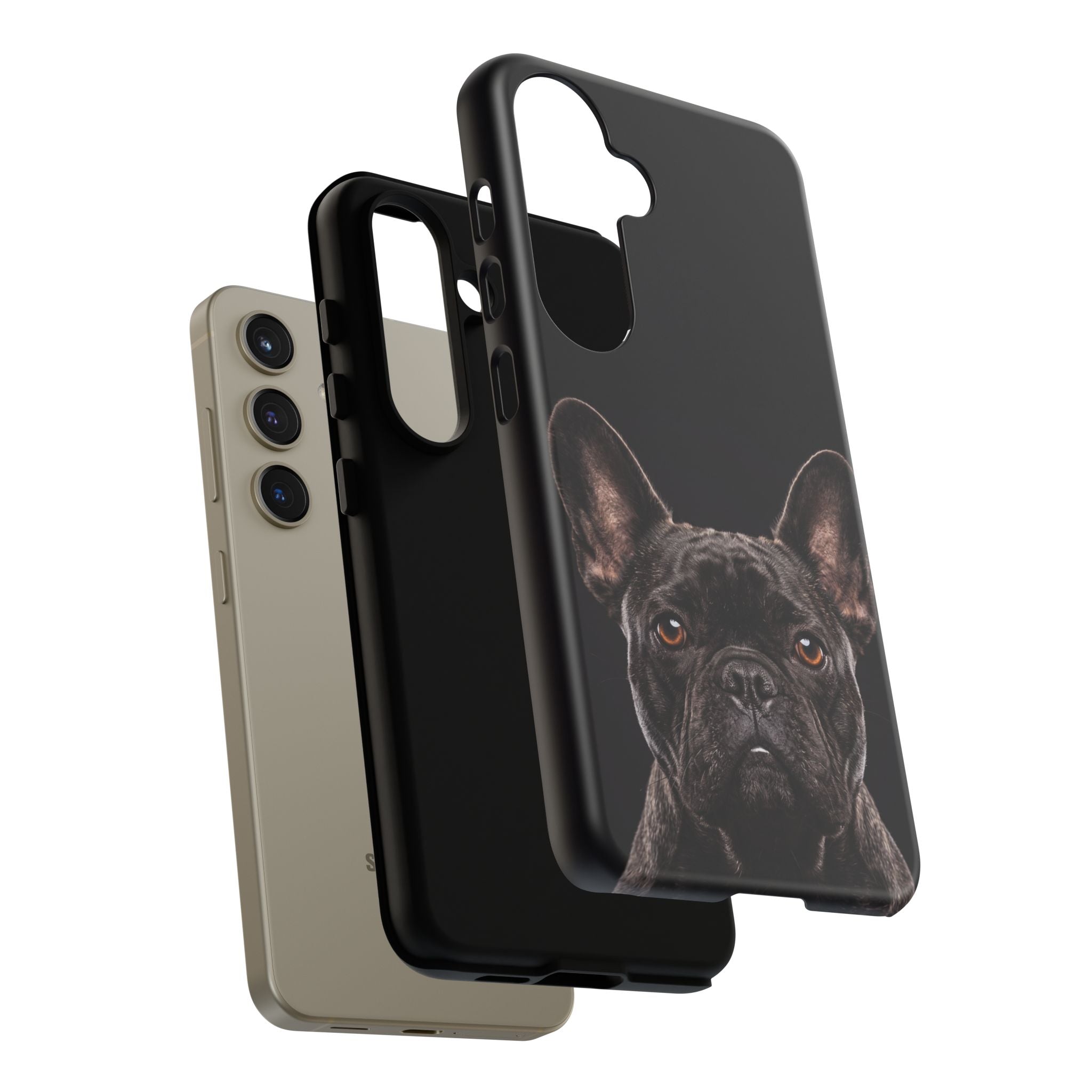 Front-Facing French Bulldog Phone Case | Dramatic Black Studio Portrait | Samsung & iPhone