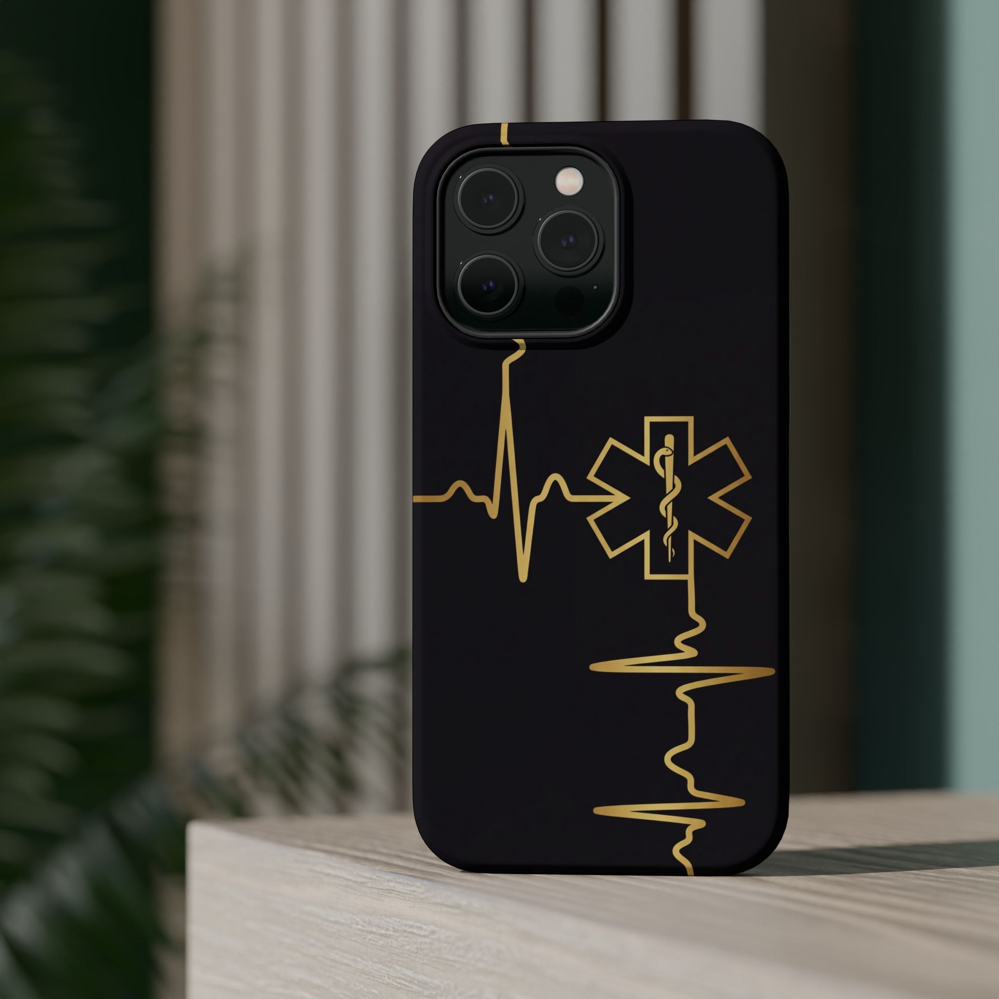 Paramedic/EMT Heartbeat Line Phone Case — Magnetic Wireless Charging Cover