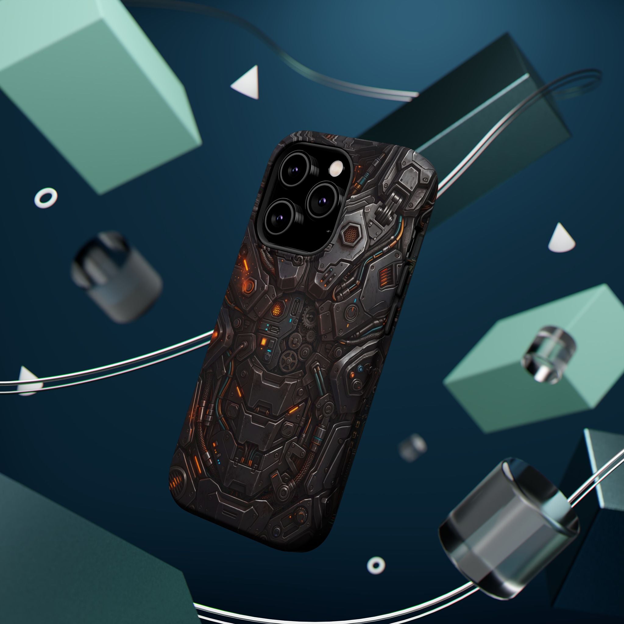 Mech Armor Phone Case — Industrial Circuit Wireless Charging Cover
