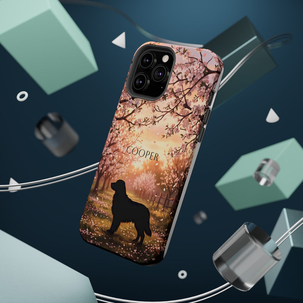 Personalized Golden Retriever Autumn Forest Phone Case — Wireless Charging Cover