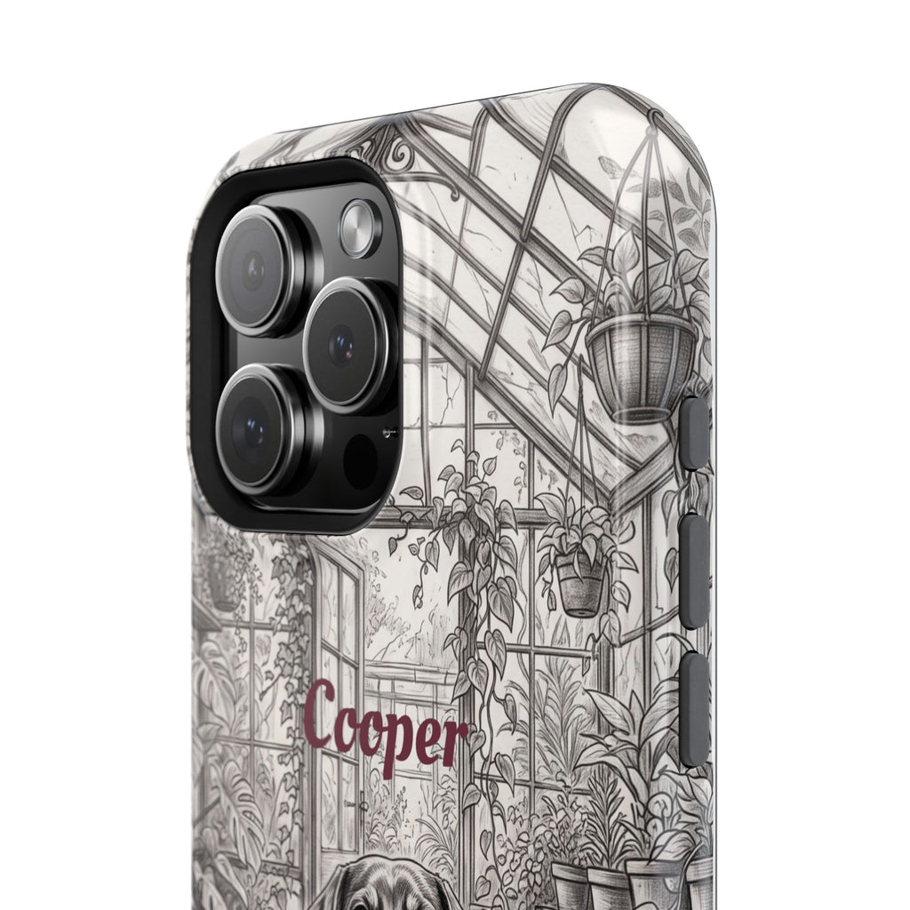 Personalized Dachshund Vintage Greenhouse Phone Case — Wireless Charging Cover